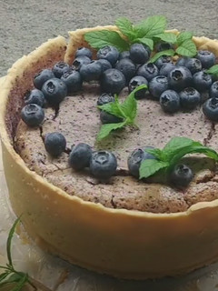 Foto principal de Tarta soufflé de arándanos con requesón