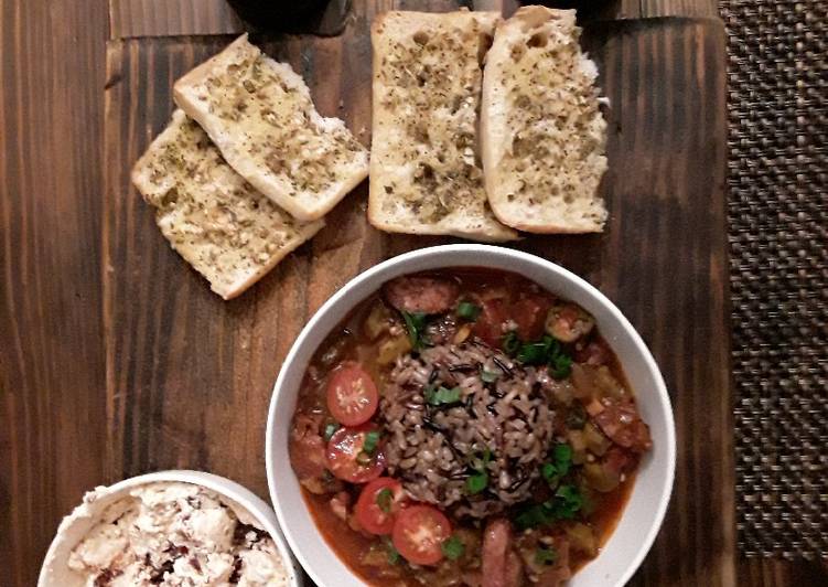 Stewed tomatoes and okra with venison