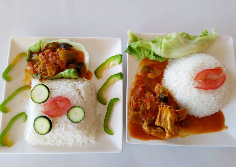 Recipe of Perfect Boiled Rice with Chicken Curry Stew