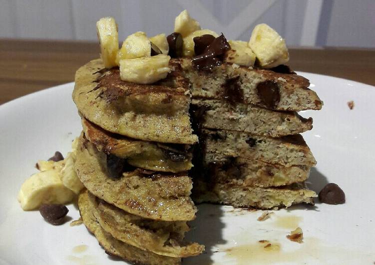 Cara membuat Oat Banana Pancake with Chocochips (Gluten Free!)  Cepat