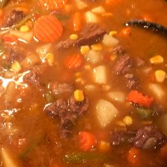 A picture of Braised roast into a stew.