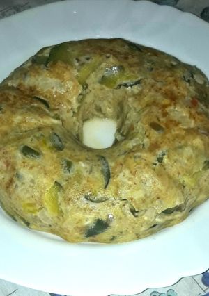 Una foto de Soufflé de zapallitos y berenjenas