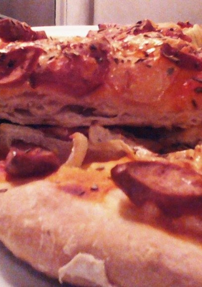 Una foto de Pizza casera de "lo que haya en la nevera"