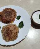 Potato and kuttu flour tikki stuffed with minty sabudana