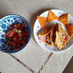 MexicanTortilla wrap with Salsa A picture of MexicanTortilla wrap with Salsa.