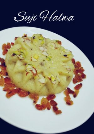 A picture of Suji Halwa (Semoline Pudding).
