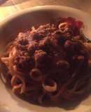 Pasta a la boloñesa picante!!