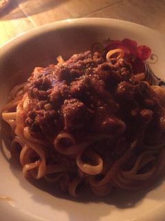 Una foto de Pasta a la boloñesa picante!!