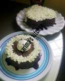 Chocolate cake with whipped cream frosting