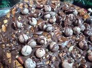 Una foto de cheesecake con cobertura de chocolate