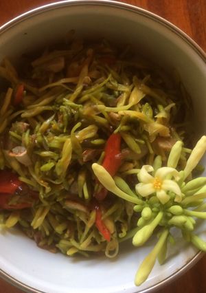 Foto resep Tumis bunga pepaya calok