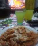 Fideos con salsa de chorizo y verduras