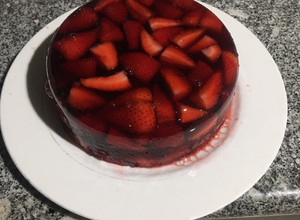 Una foto de Gelatina de fresas naturales