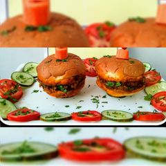 A picture of Paneer stuff Burger.
