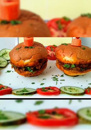 A picture of Paneer stuff Burger.