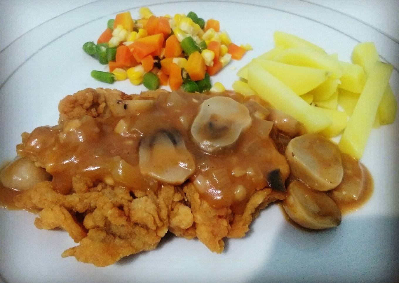 Beef steak crispy wth brown sauce ala ws