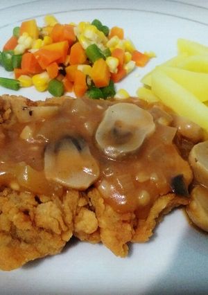 Foto resep Beef steak crispy wth brown sauce ala ws