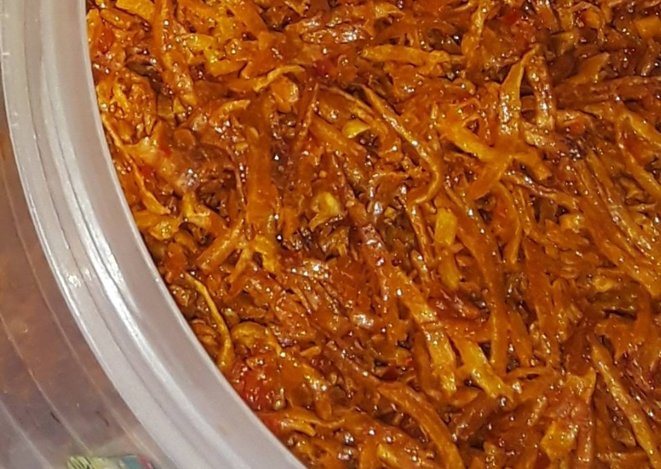 Ubi rambat ceker ayam balado
