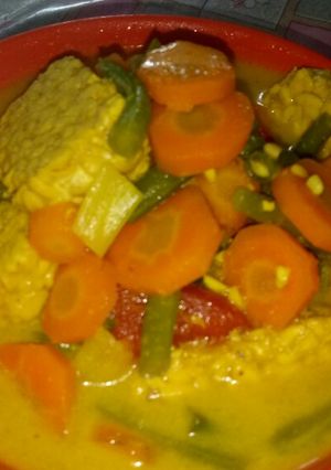 Foto resep Kari tempe + wortel + buncis
