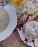 Sancocho de pescado en leche de coco