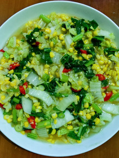 Foto resep Tumis Sawi & Jagung