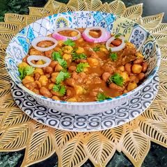 A picture of Rajma and Kabuli Chana (Chole) Masala in Punjabi Style.
