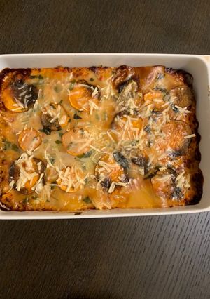 Rakott édesburgonya recept fotója