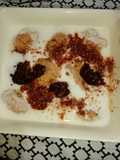 Meetha dahi bary with homemade chat masala And imli ki chutney