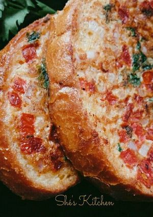 A picture of Spicy Bread Omelette #charityrecipe.