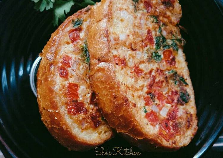 Recipe of Ultimate Spicy Bread Omelette #charityrecipe