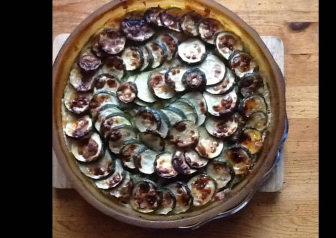 Recette Savoureux Clafoutis courgettes lomo et cheddar