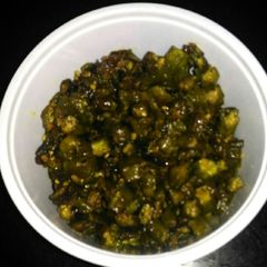 A picture of Bhindi bhujiya.