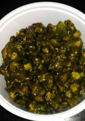 A picture of Bhindi bhujiya.