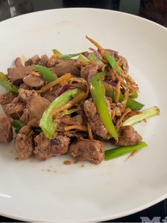 A picture of Chicken Livers Stir Fried With Ginger.