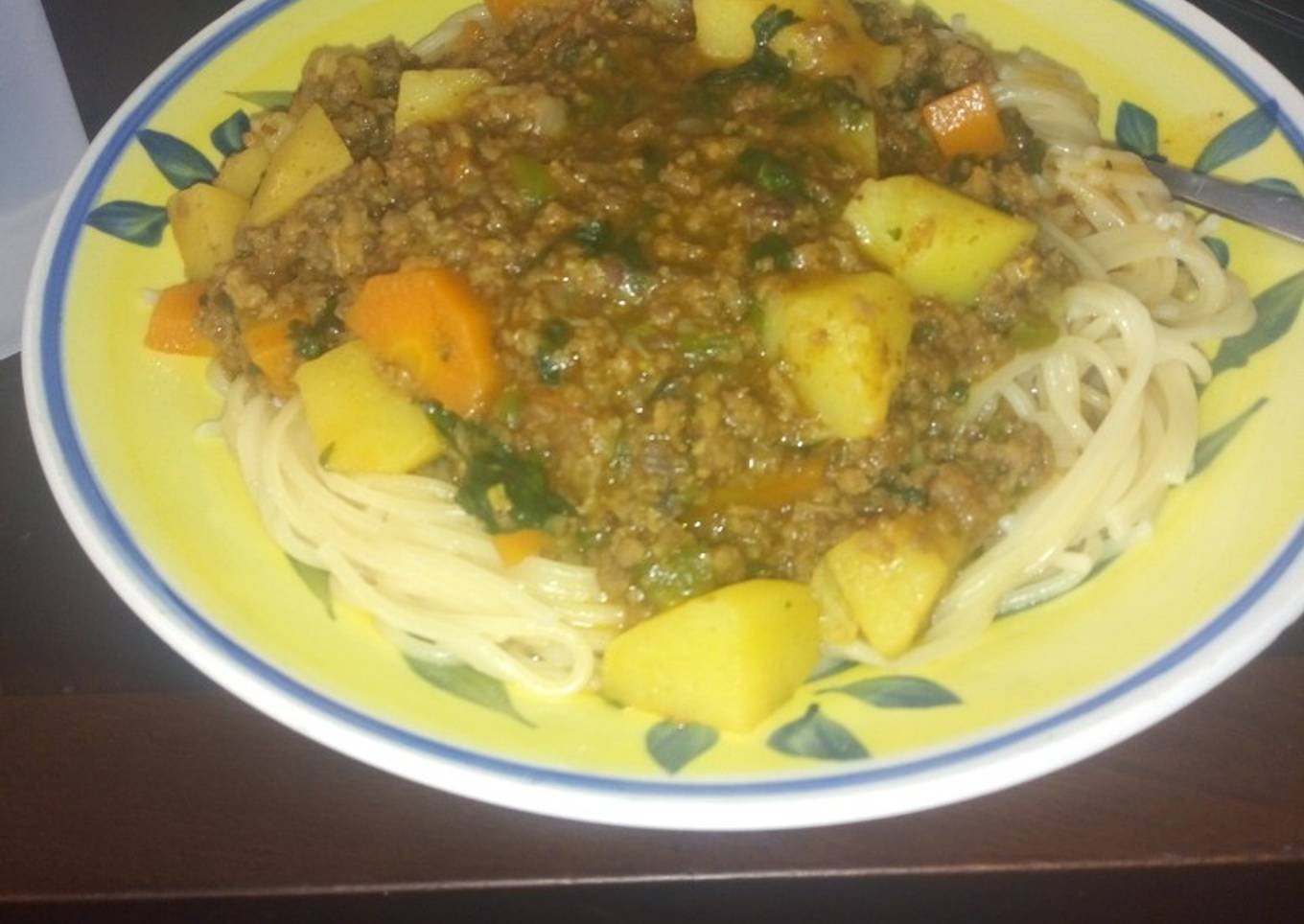 Spaghetti and minced meat