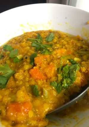 Una foto de Dhal de lentejas y amaranto