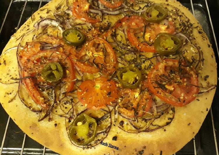 Focaccia Bread with Tomato and Herbs