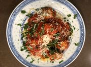 A picture of champignon mushroom meatball