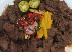 Foto resep Sate Kambing Maranggi (Tanpa Tusuk) Dengan Sambal Kweni Kecap