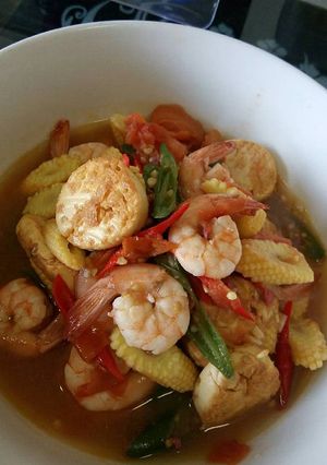 Foto resep Tauco tofu udang + jagung muda ala me 🥰