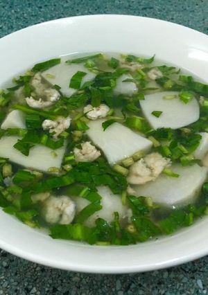 Hình của món Canh khoai môn sáp (khoai sọ) nấu tép.