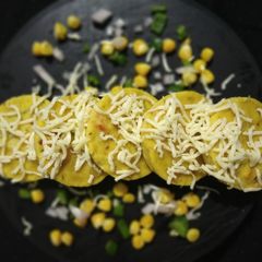 A picture of Mexican flavour cheese dhokla.