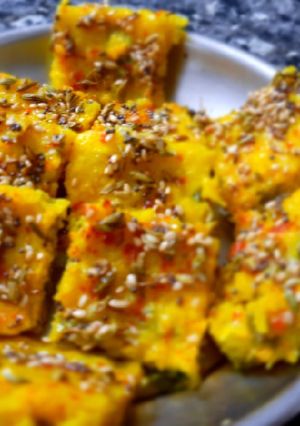 A picture of Makai dhokla.