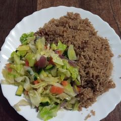 Beef pilau with veggies A picture of Beef pilau with veggies.