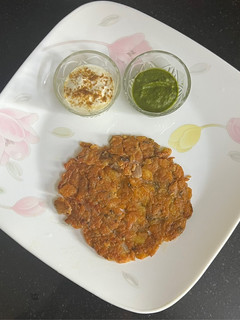A picture of Kuttu Flour Liquid Aloo Paratha / Chilla.