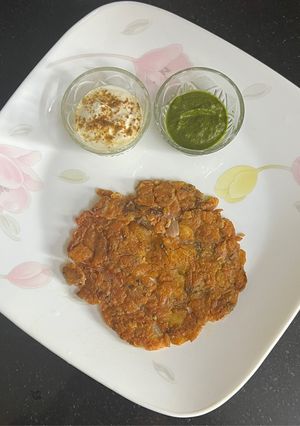 A picture of Kuttu Flour Liquid Aloo Paratha / Chilla.