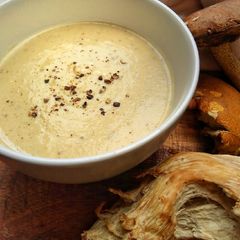A picture of Wild Mushroom & Potato Soup.