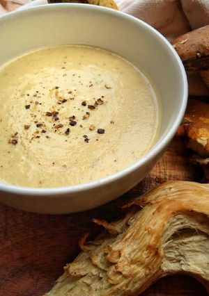 A picture of Wild Mushroom & Potato Soup.