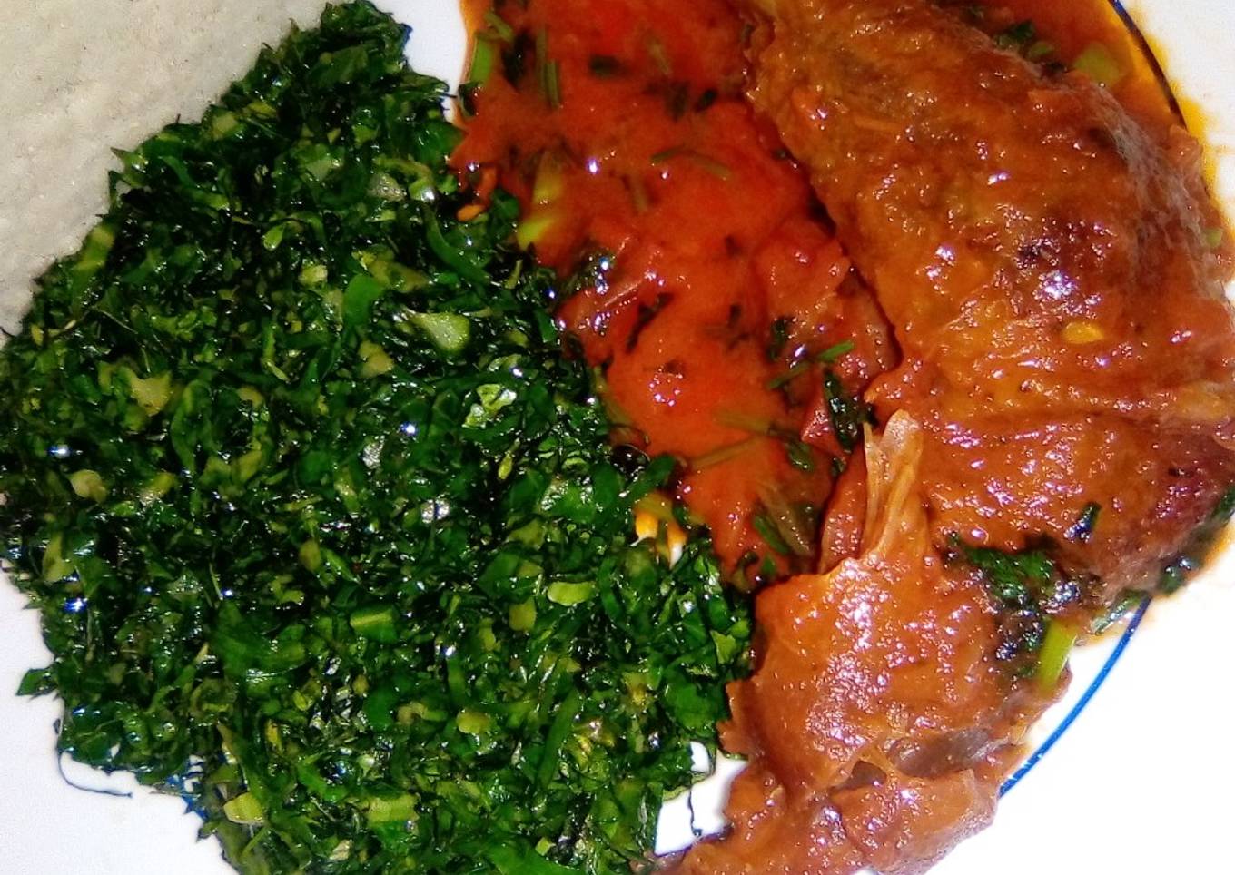Stewed kienyeji chicken