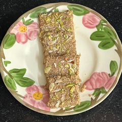 A picture of Falahari Rajgira Flour Burfi 💯 Gluten-free.
